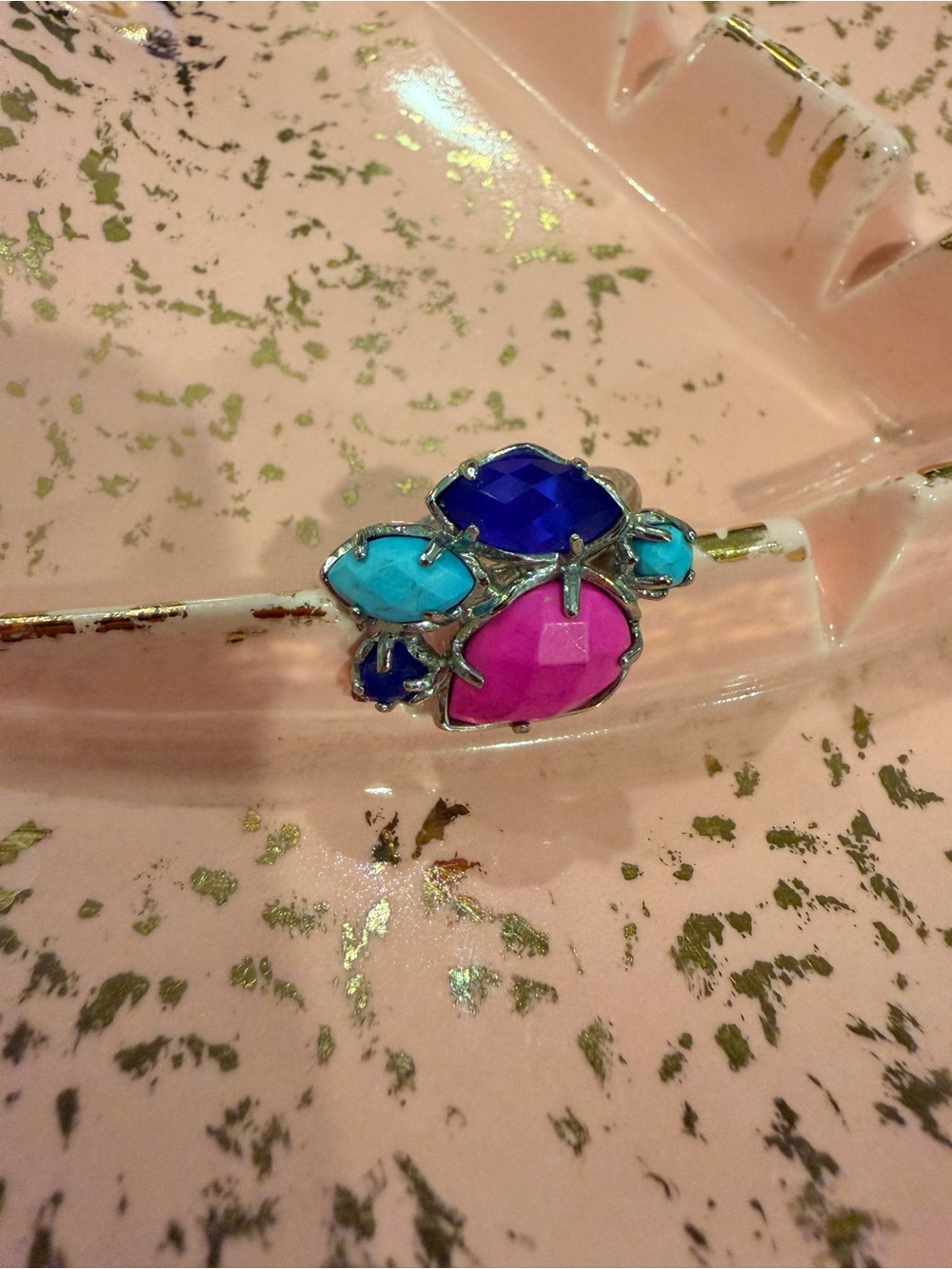 Kendra Scott Multicolor Stone Cluster Women's Bracelet - Pink, Blue & Turquoise